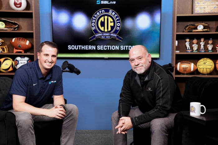 SBLive Sports' Tarek Fattal (left) sits down with Southern Section assistant commissioner Thom Simmons for an episode to be released Oct. 26.